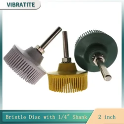 2Inch Bristle Disc 1Pcs with 1/4 inch Shank Abrasive Removal Brush Emery Polishing Grinding Wheel for Electric Drill