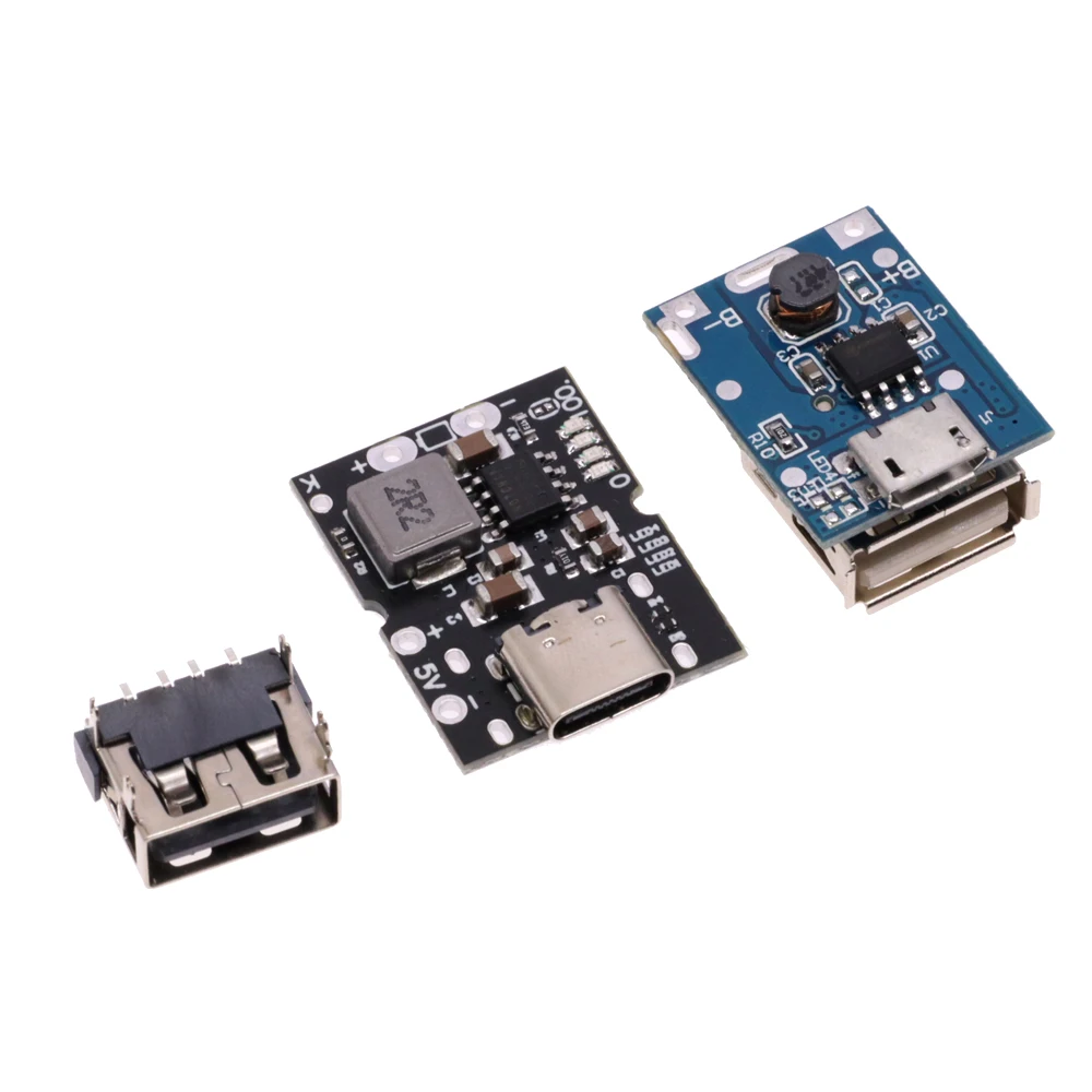 Type-C / Micro USB 5V 1A 2A Boost Converter Lithium Battery Step-Up Power Module Mobile Power Bank With Protection LED Indicator