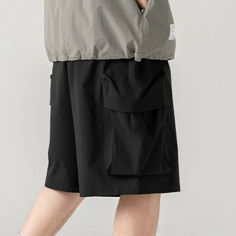 INCERUN 男性ショーツ無地巾着ジョガーカジュアル男性ボトムスストリート 2025 ルーズポケットファッション男性ショーツ S-5XL