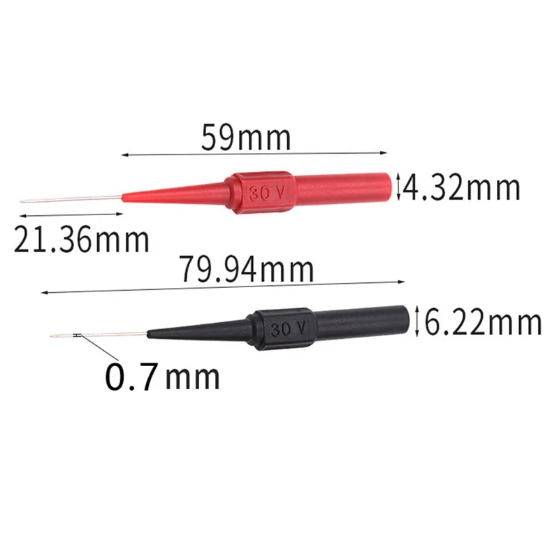 30V Diagnostic Tools Multimeter Test Lead Extention Back Piercing Needle Tip Probes