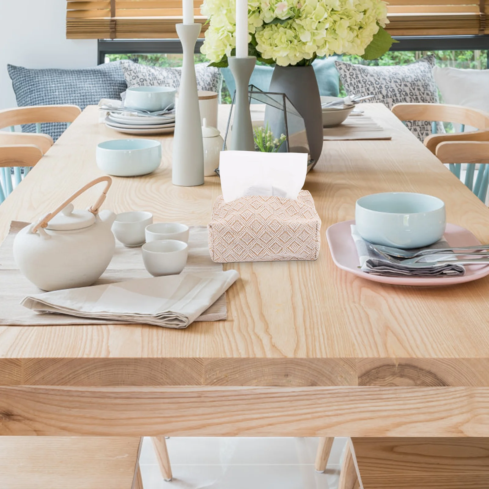 

Cotton Linen Tissue Box Cover Rectangle Facial Paper Organizer For Home Living Room Bathroom Desktop Napkin Holder