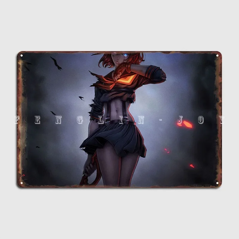 Kill La Kill Ryuko Matoi Metal Plaque Poster Cinema Living Room Cinema Customize Painting Décor Tin Sign Poster