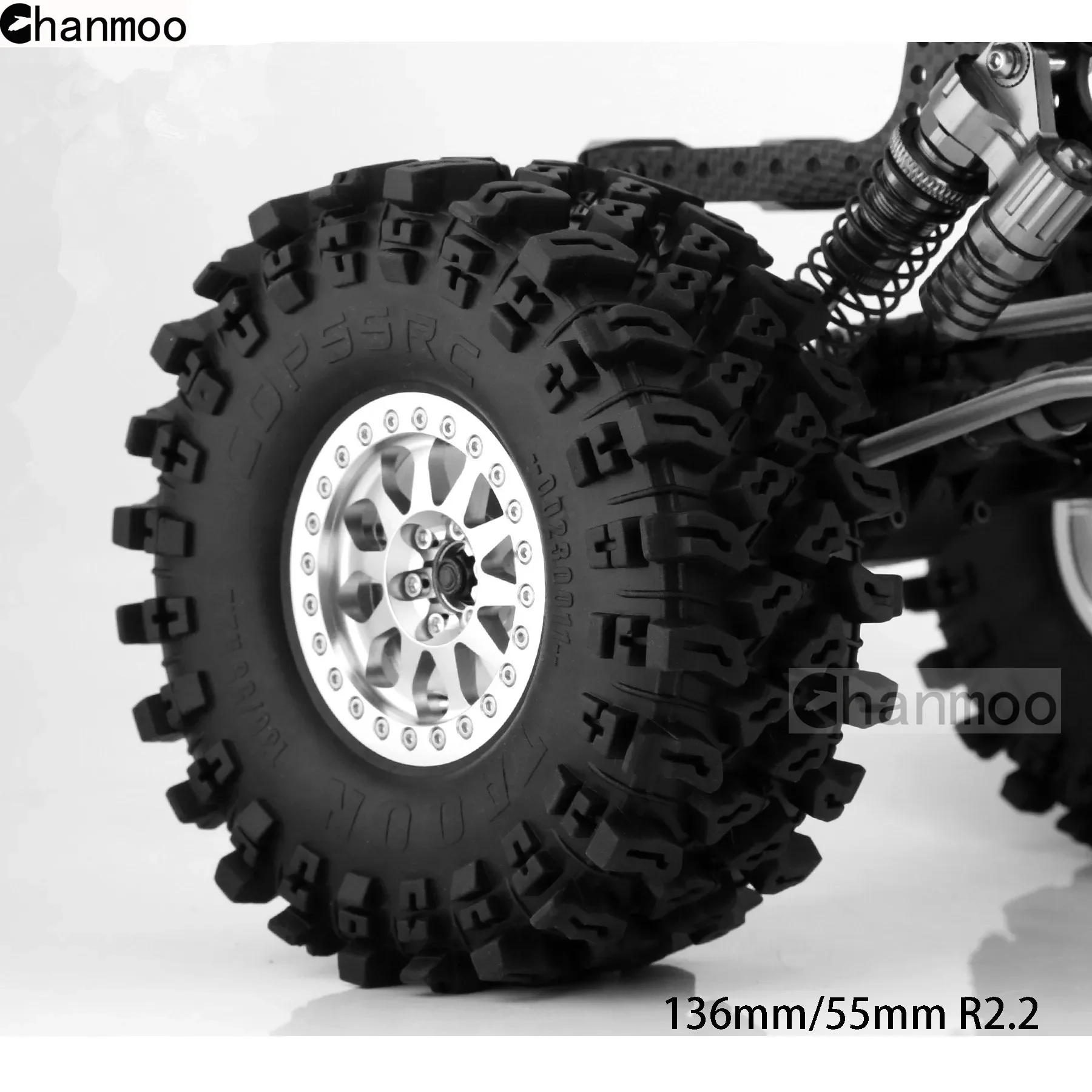 2,2-calowe opony gąsienicowe 136mm gumowe opony błotne dla gąsienica RC 1/10 oś samochodu SCX10 90046 AXI03007 D90 Traxxas TRX4 części zamienne