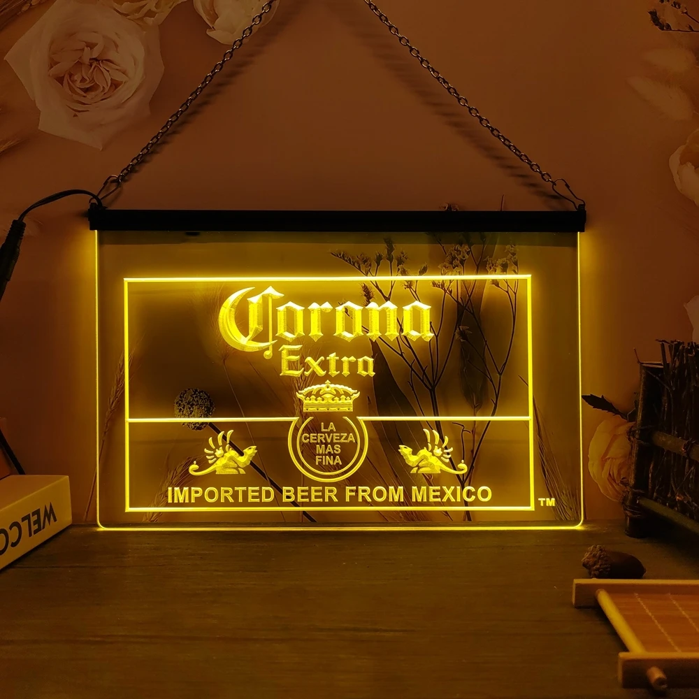 Corona Extra Mexico Pub Club 3D Carving LED Neon Sign Wall Art for Home,Farmhouse,Room,Bedroom,Office Decor,Unique,Eye-catching