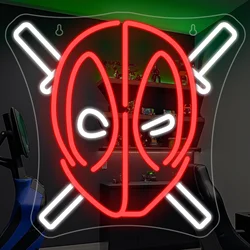 Deadpool Neon Led Sign Marvel Comic Hero Signs Room Decoration For Bedroom Party Bar Game Club Dimmable Led Wall Light Up Signs