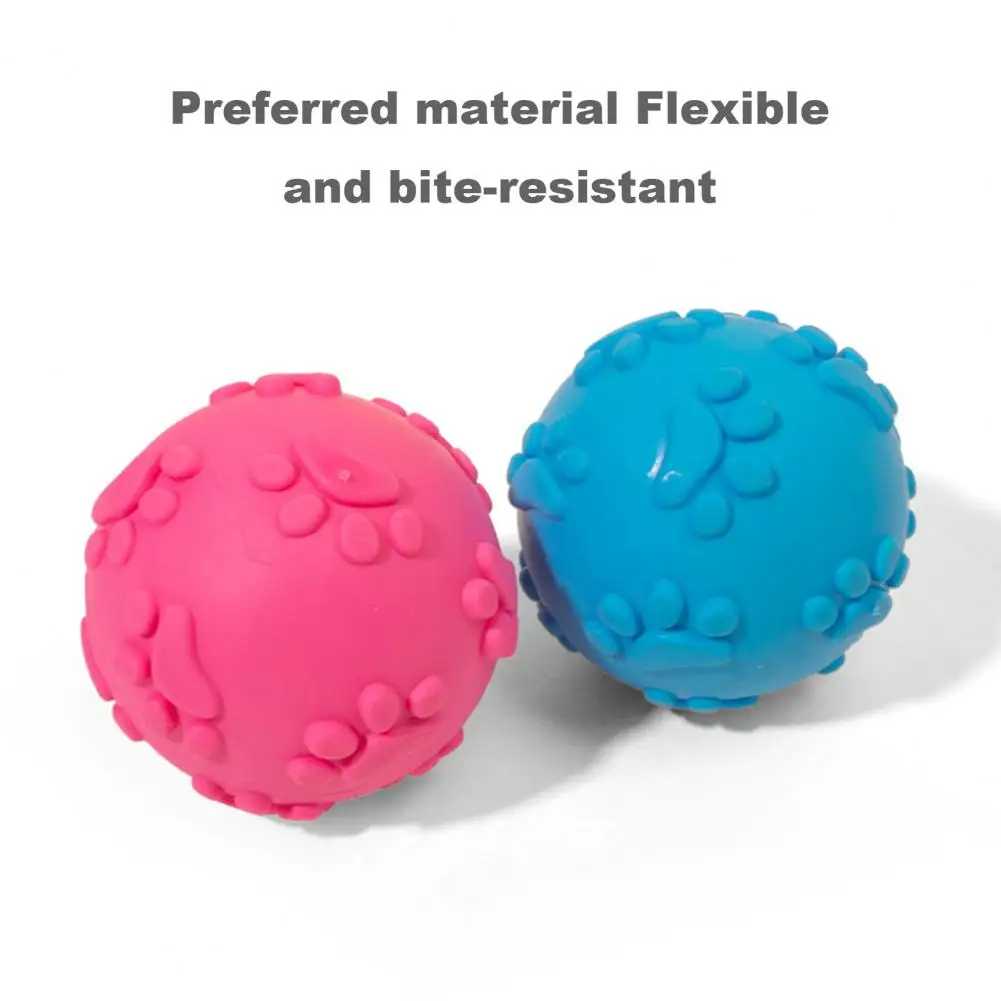 Dog Chewing Toy Bite-resistant Molar Ball Tpr Footprint Pattern Dog Chewing Sound Toy for Pet\'s Oral Health Teeth Cleaning Tpr