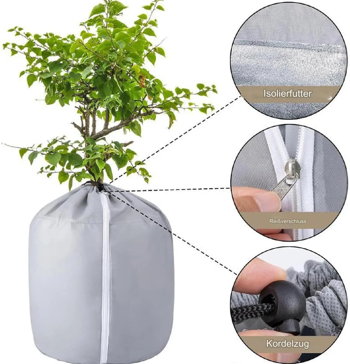 2 PCS Thermal Pot Protectors for Plants Winter, Winter Protection for Pot Plants from Frost and Wet, Reusable Protective Bag