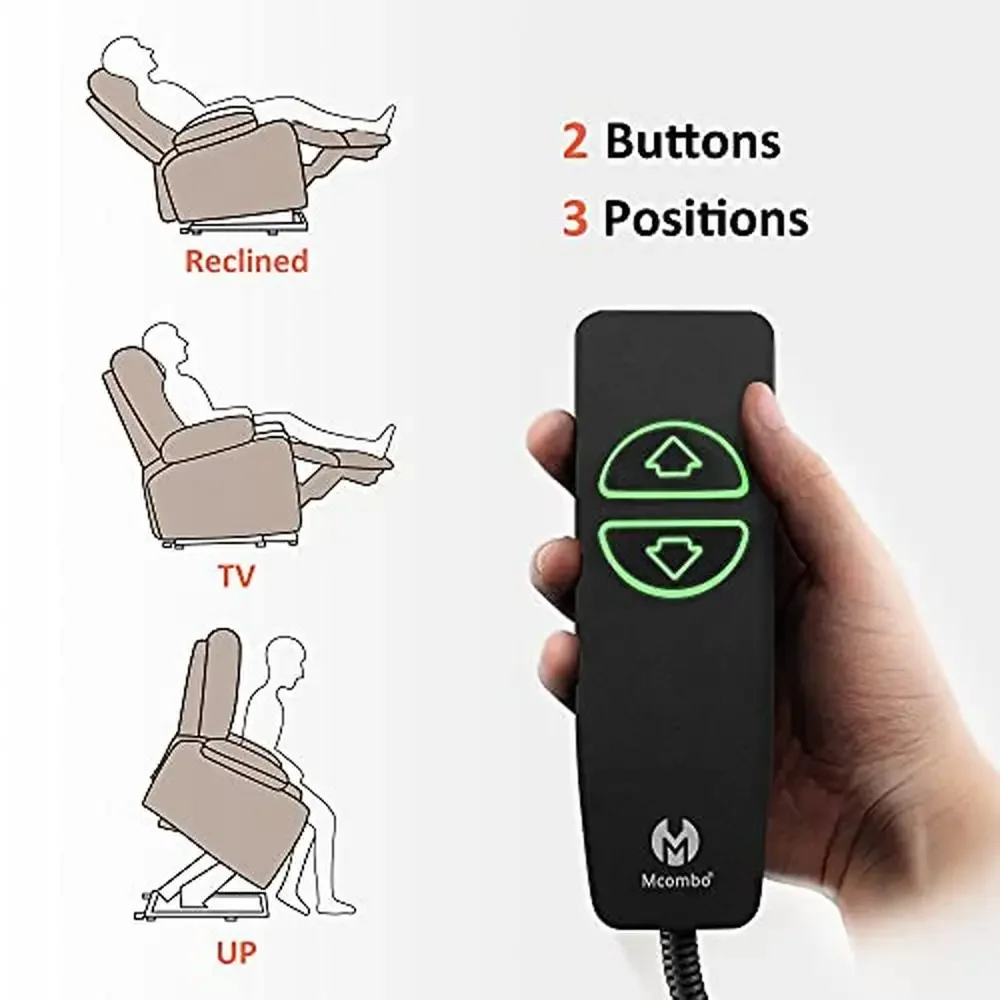 Electric Power Lift Recliner Chair Massage Heat USB Ports Cup Holders Fabric Coffee Medium 125lbs