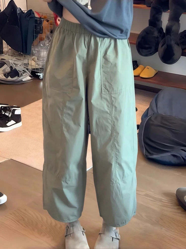 

Свободные утягивающие повседневные хлопковые льняные брюки с высокой талией, тонкие брюки Harlan с девятью точками, женские модные удобные летние новые брюки маленького размера