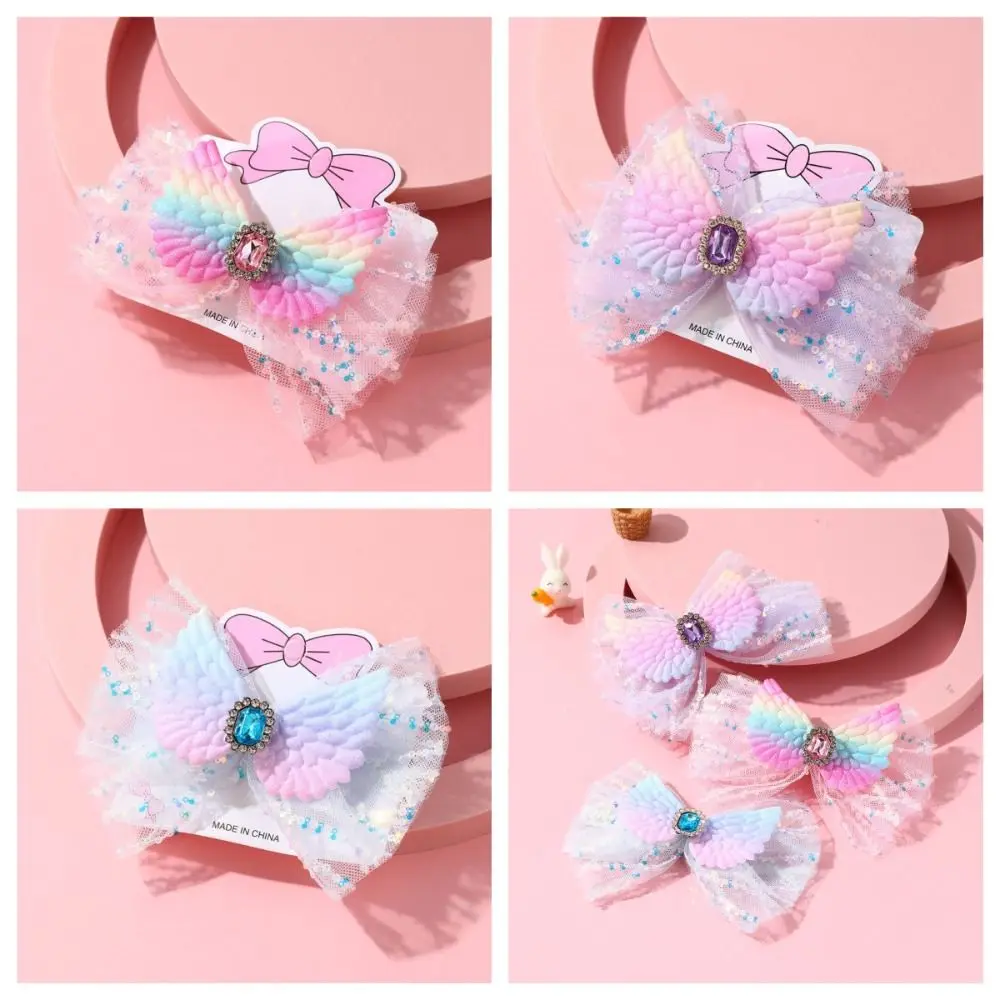 

Princess Bow Mesh Hair Clip Cute Colorful Wing Sweet Mesh Hairpin Sequin Hair Styling Tool Gauze Hair Accessories Kids