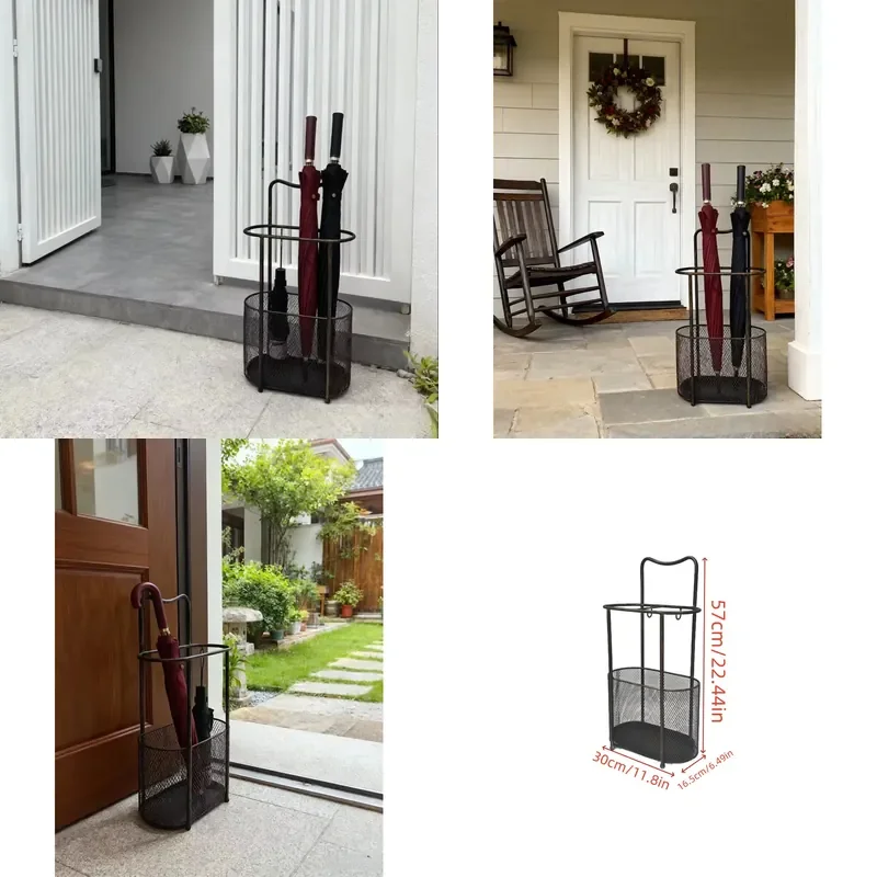 Modern Outdoor Art Themed Metal Umbrella Stand Powder Coated Home Decoration Storage Rack with Metal Crafts