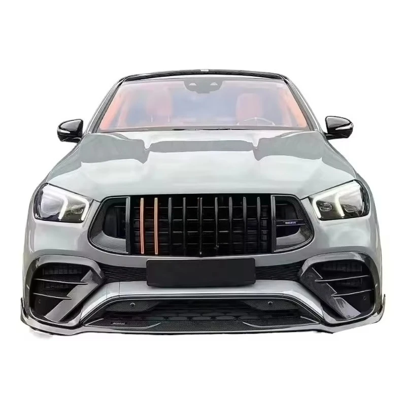 B نمط ألياف الكربون بوديكيت لمرسيدس بنز GLE كوبيه 63/53 2021 + جديد الجبهة شفة ممتصة للصدمات الخلفية التنانير الجانبية غطاء مرآة الجناح #6