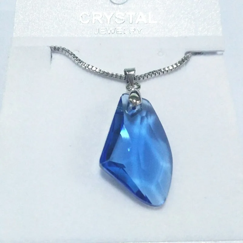 Ax shape Wishing stone Irregular crystal Pendant Necklace box chain charm girl fashion jewelry quality party lover birthday gift