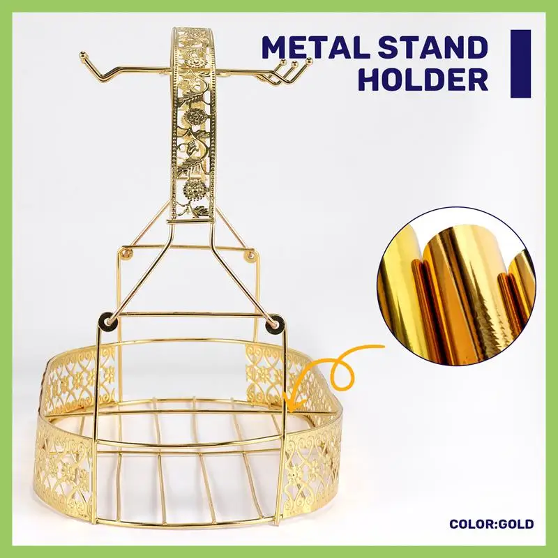 

Gold Large-Capacity Storage Rack Plating Coffee Cup Hob Dish Rack Can Hang Most Cups, Saucers, Spoons And Pot Metal Stand Holder