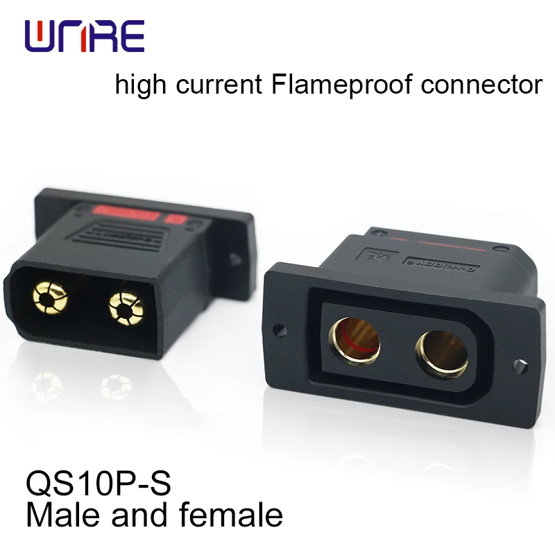 

QS10P-S 210A Extreme Power Flameproof Connector Gold-Plated Brass UL94-V0 for Energy Storage/EV Hyperchargers/Industrial Robots