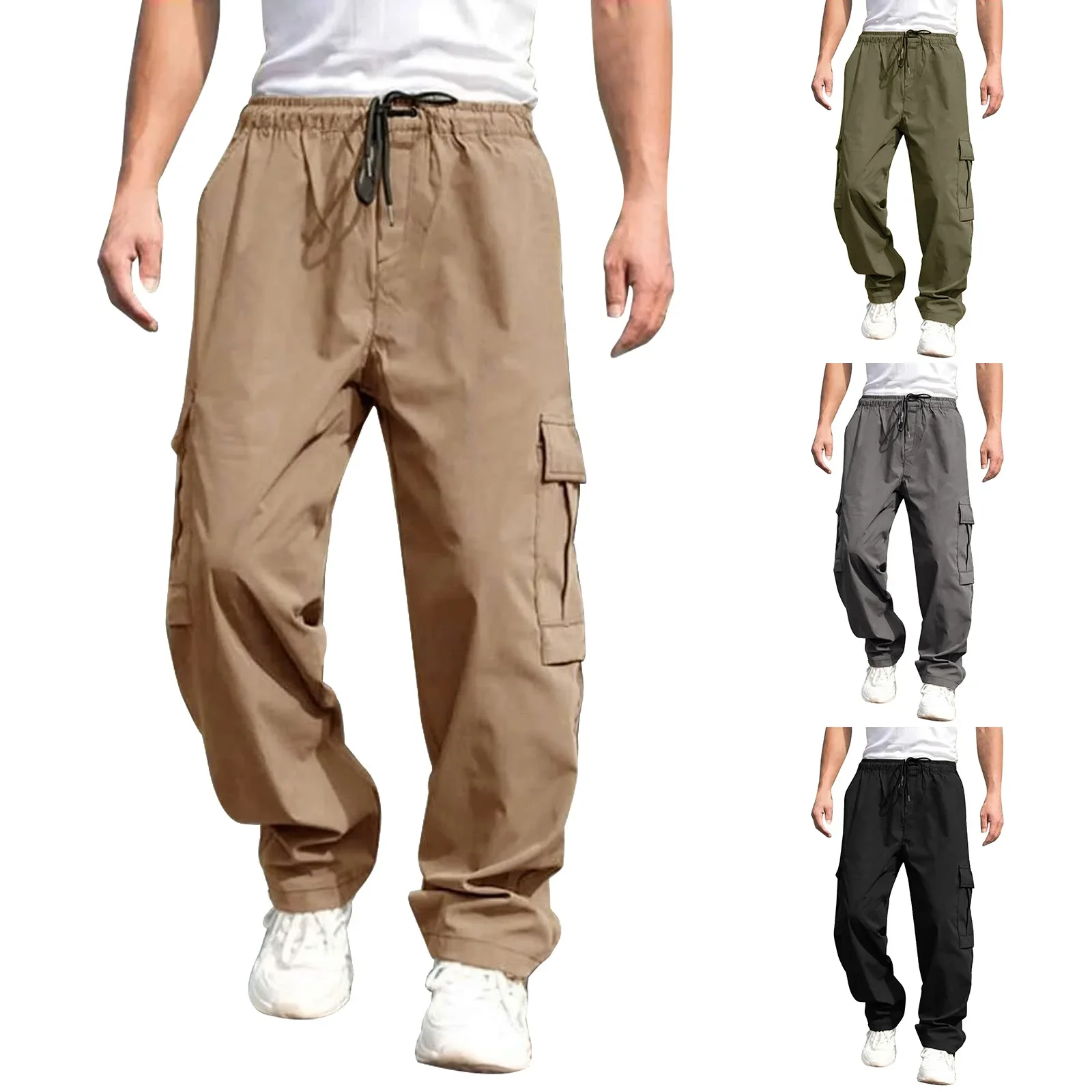 Summer Youth Leisure Sports Cargo Pants Men Europe and The United States Loose Straight Casual Pants Men