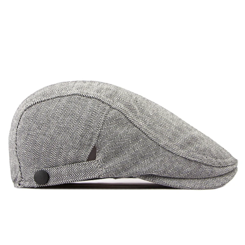 Men's Flat Hat Summer Tweed Peaky Blinders Beret Hat Women Flat Peaked Hat Newsboy Hat for Women Herringbone Driver Caps 4