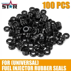 100PCS Universal Rubber Seals Fuel Injector Repair Kit Black Rubber O-rings ID*9.36mm OD*15.53mm Car Accessories
