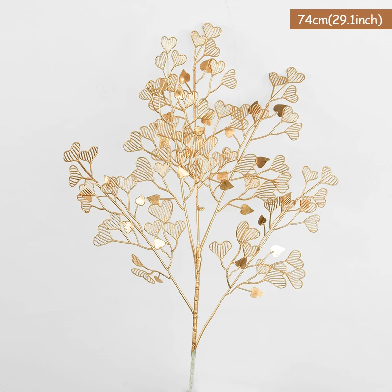 Golden Artificial Plants Eucalyptus Maple Leaf 2023 Christmas Decoration For Home Living Room Wedding Party Flower Arrangement