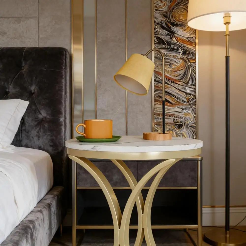 Versatile Design Sofa Side Table,Chic Round End Table,Narrow Coffee Table