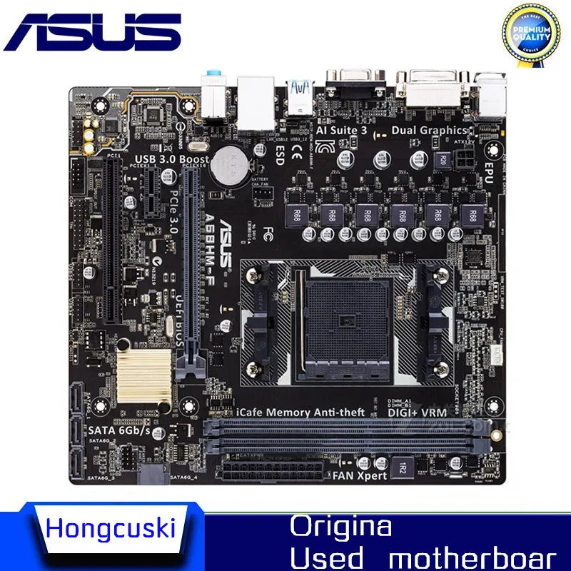 

Used For ASUS A68HM-F original motherboard Socket FM2+ FM2 DDR3 16G A68 USB2.0 SATA2 Desktop Motherboard