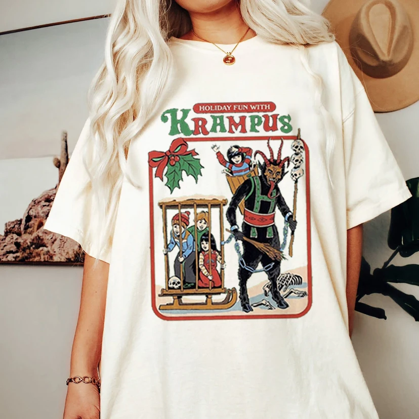 Satan démon horreur diable rétro t-shirt 2023 femmes Faionable satanique diable conception confortable ajustement aphic t-shirt pour dames