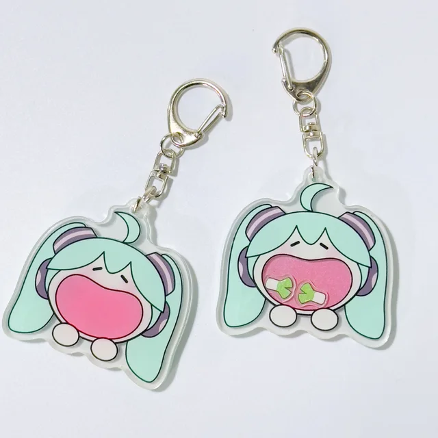 Nowy Anime Hatsune Miku Figurka shake eat scallion Kawaii Q wersja Akrylowy brelok do kluczy Model Zabawki Cosplay rekwizyty Prezenty