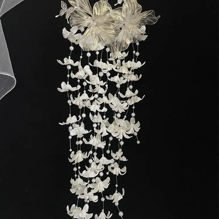 Pearl Waterfall Hyacinth Hand Carry Flower Bride Hand Bouquet Wedding Photo Accessories Hand Bouquet Handmade