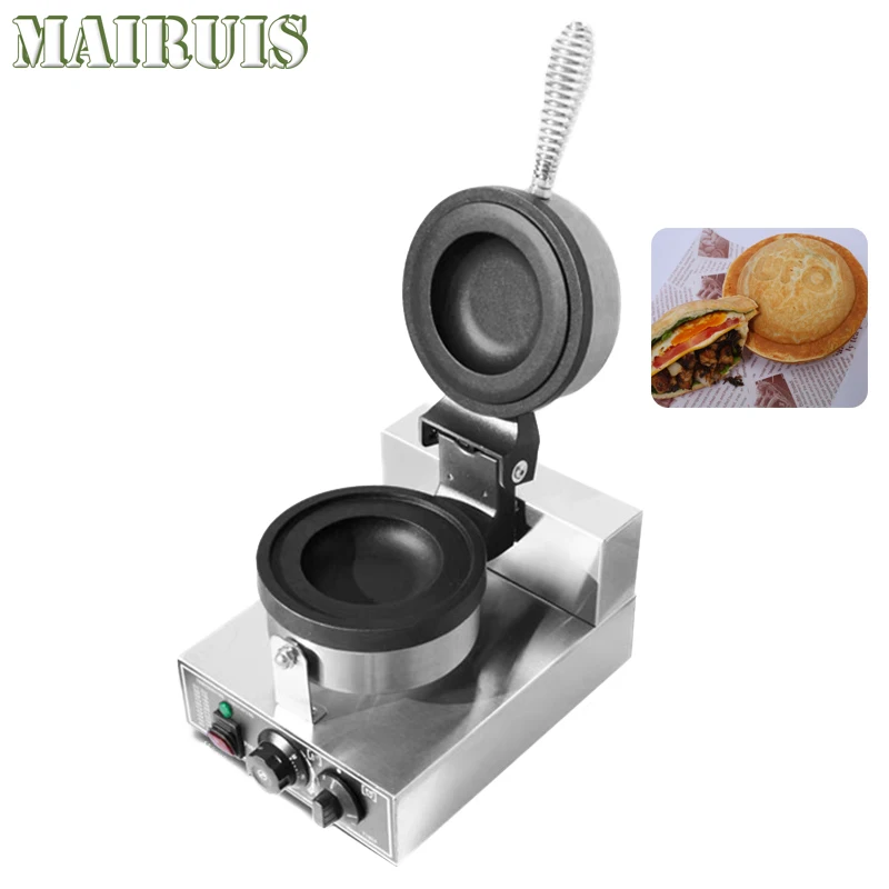 Commercial Waffle Hamburger Maker Sandwich Press Maker With Rotary Knob Electric Burger Waffle Baker Ufo Ice Cream Waffle Maker