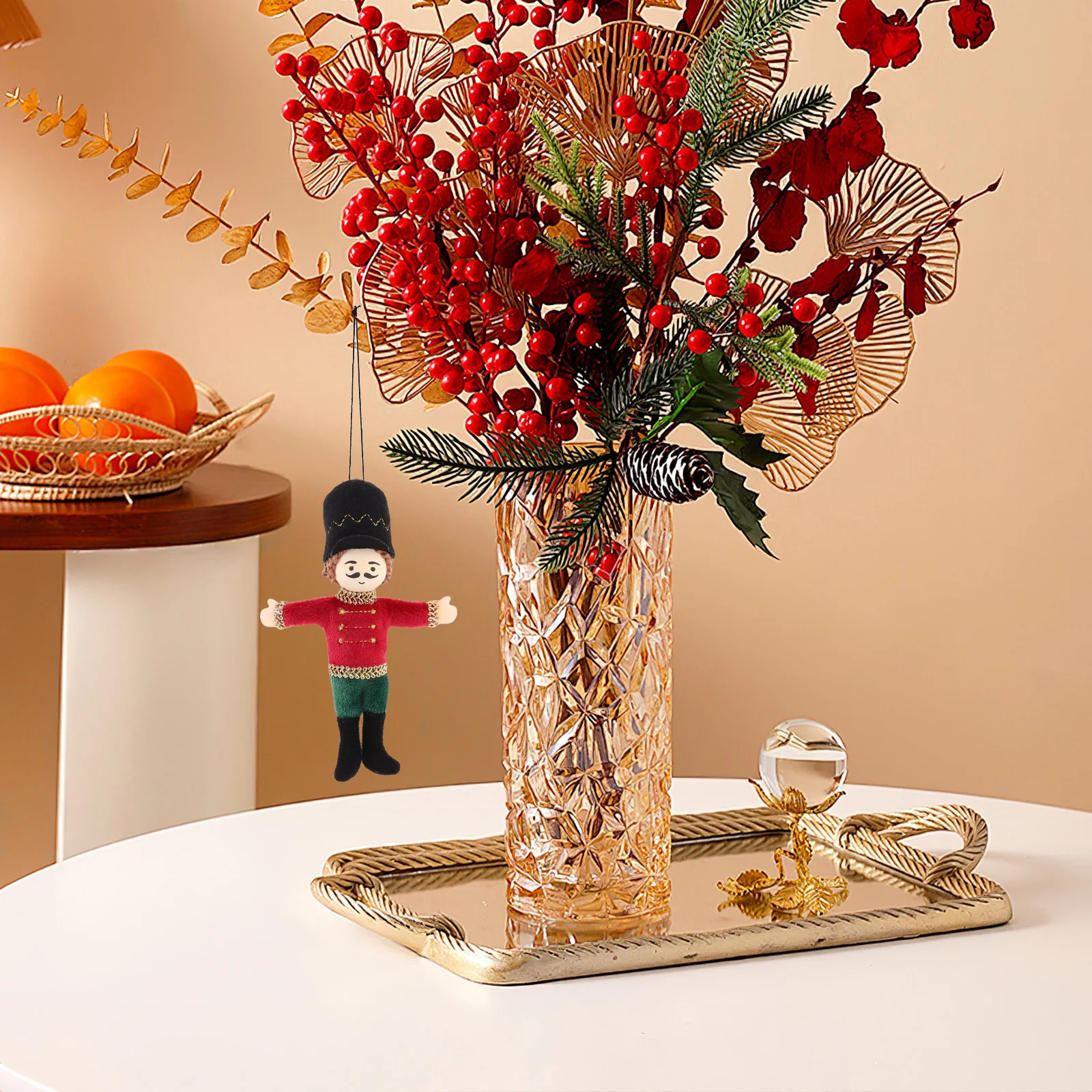 

Walnut Soldier Fabric Shop Nutcracker Christmas Decorations Mini Tree Embellishments Holiday Statuette