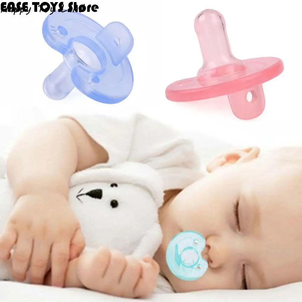 

Newborn Baby Soft Silicone Pacifier Round Orthodontic Dummy Pacifier Teat Nipple Soother Thumb Play Mouth Baby Care Supplies