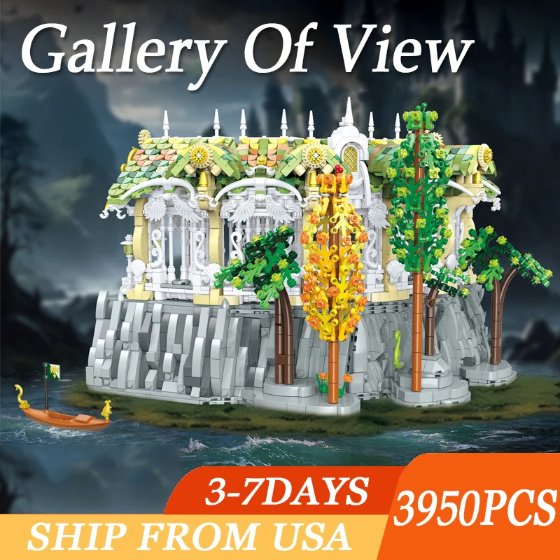 

3950PCS Elven City Gallery Of View Building Blocks MOC Valley Twilight Model Toys Street View Brick Holiday Gifts For Kids Adult
