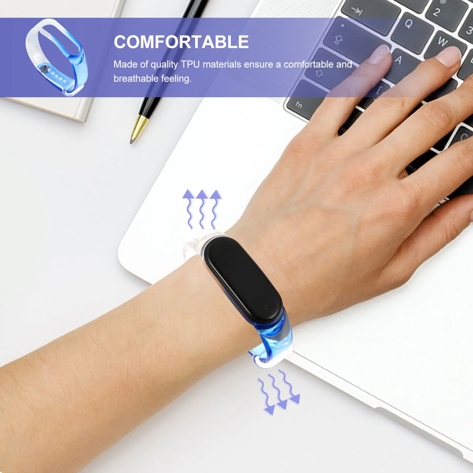 

Millet Watch Bands Transparent TPU Strap Adjustable Length Simple Design Fashion Accessories Soft Material Nice Quality