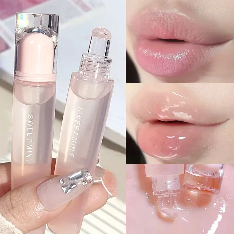 Plumping Jelly Lip Gloss Lasting Moisturizing Transparent Lip Oil Water Light Mirror Liquid Lipstick Women Lips Makeup Cosmetics