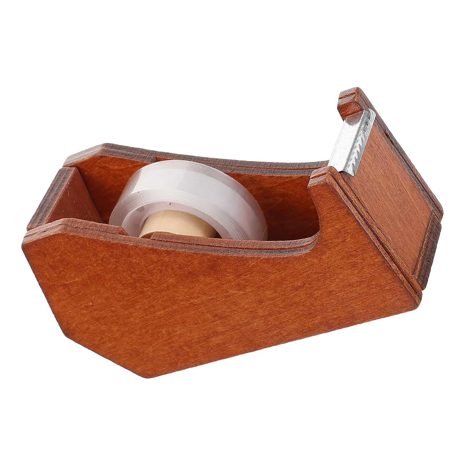 Exquisite Carved Animal Shape Wooden Tape Dispenser Functional Desktop Organizer for Tapes and Notes Office School Workspace
