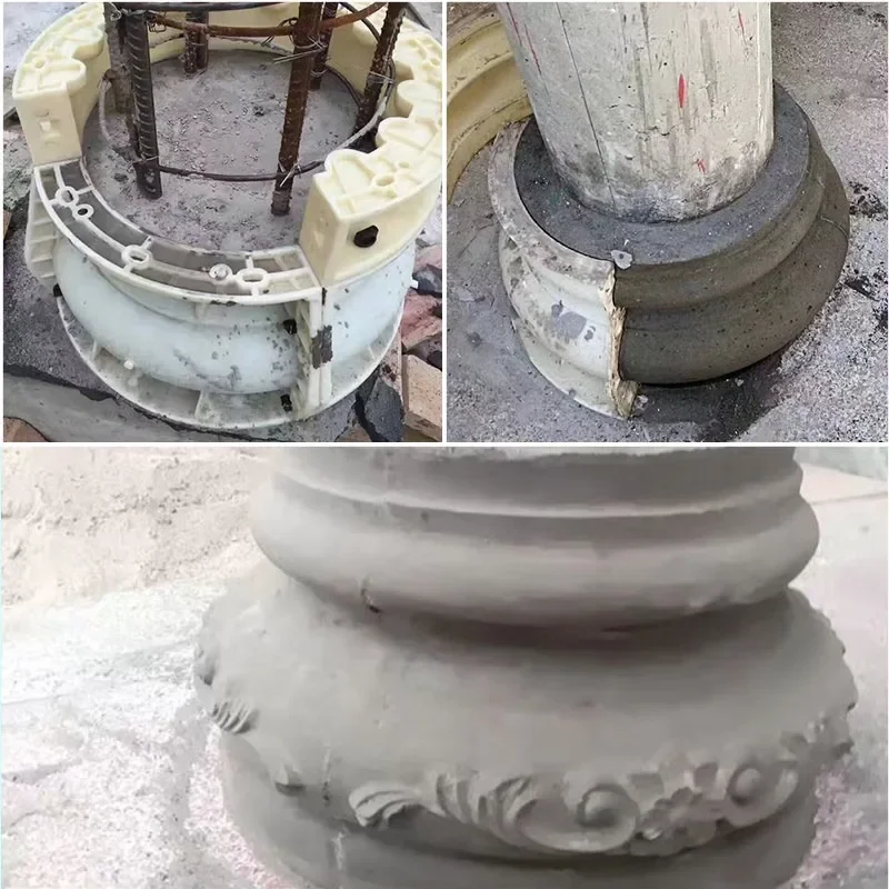 Roman column cylindrical head mold round cement column head foot new decorative mold Chinese villa cylindrical base