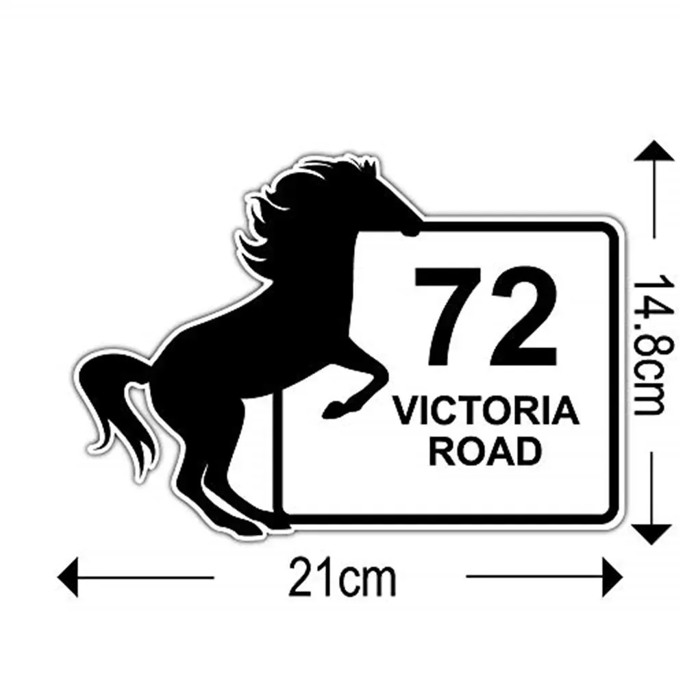 4X شخصية Wheelie بن عدد ملصقات رقم المنزل اسم الشارع مستطيل نمط ألوان متعددة مخصصة #3