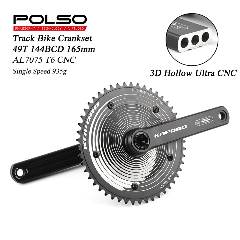 

Kaforo 49T 144BCD 165MM Track Bike Crank And Chainwheel Fixed Gear Single Speed Road Bicycle Crankset Track Bike Parts