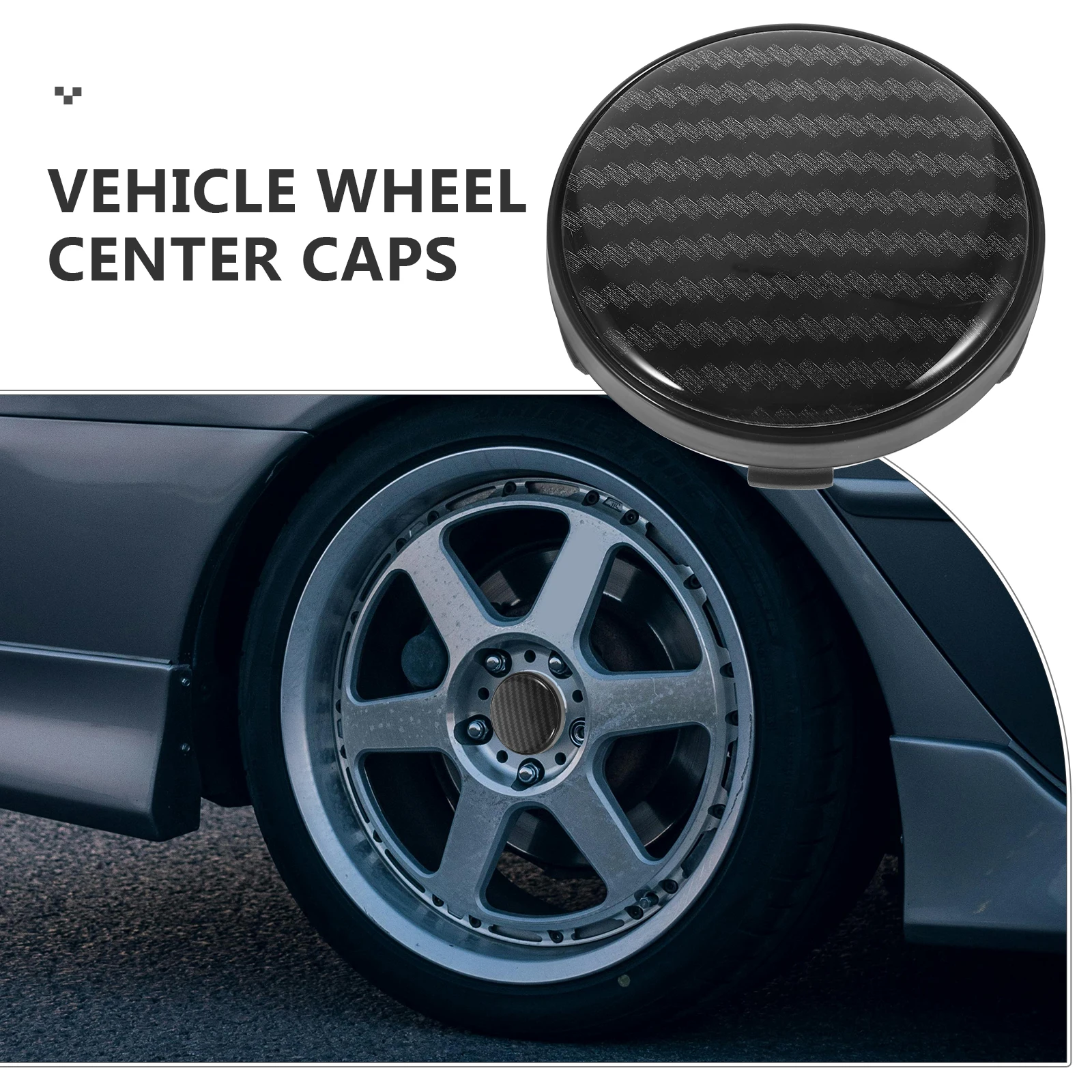 

Carbon Fiber Wheel Center Cap 60MM Black Rim Cover for Car Hubs Dirtproof ABS Material Auto Tire Accessories Car Rim Caps