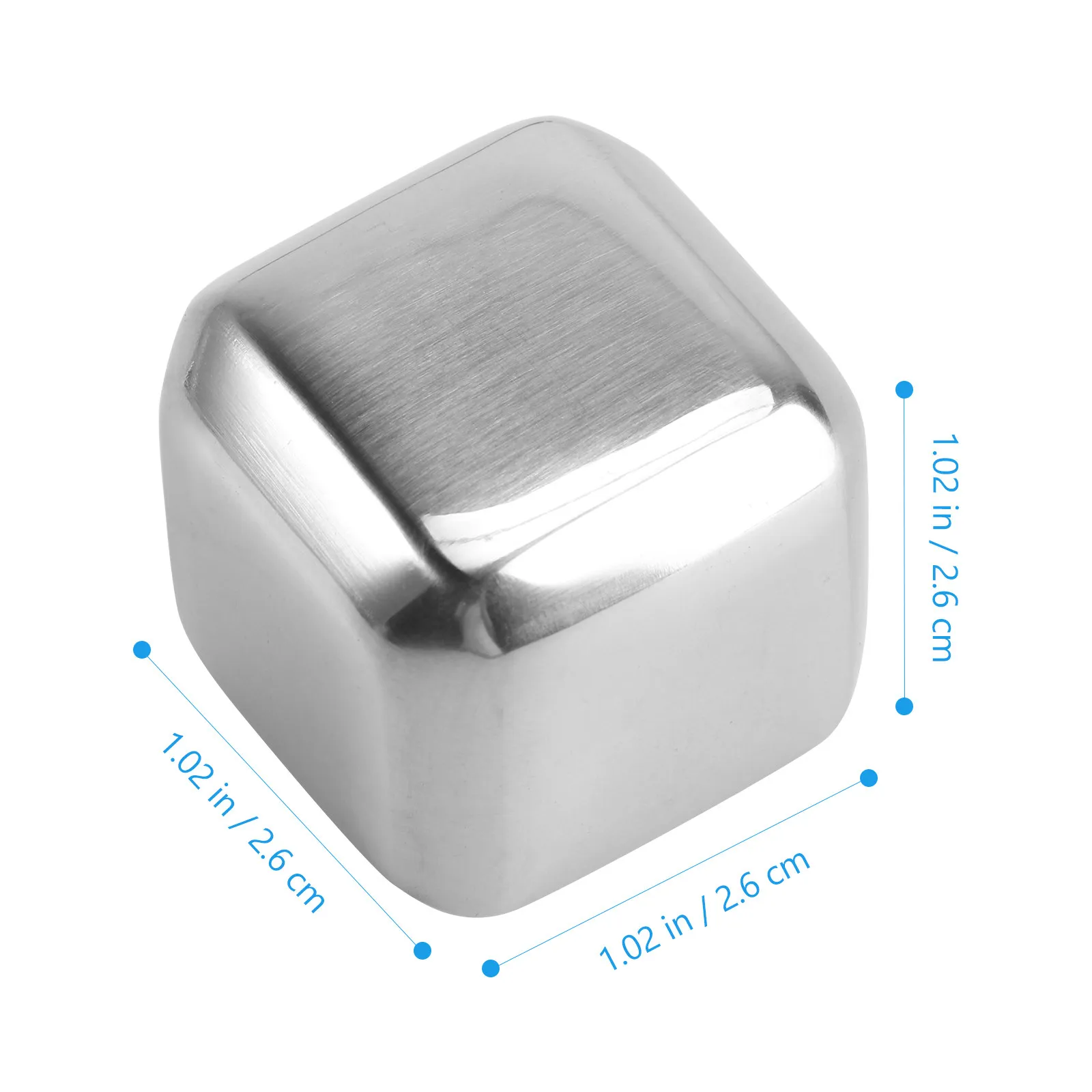 1Set Premium Stainless Steel Whiskey Cooling Cubes Reusable Beverage Ice Stones Non-Rusting Smooth Surface Bar Home Gift - view 2