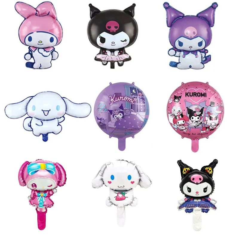 1 pz cartone animato Kuromi Cinnamoroll MyMelody Carino Sanrio Foglio di Alluminio Palla Ragazza Decorazione Del Partito Palloncino Giocattolo di