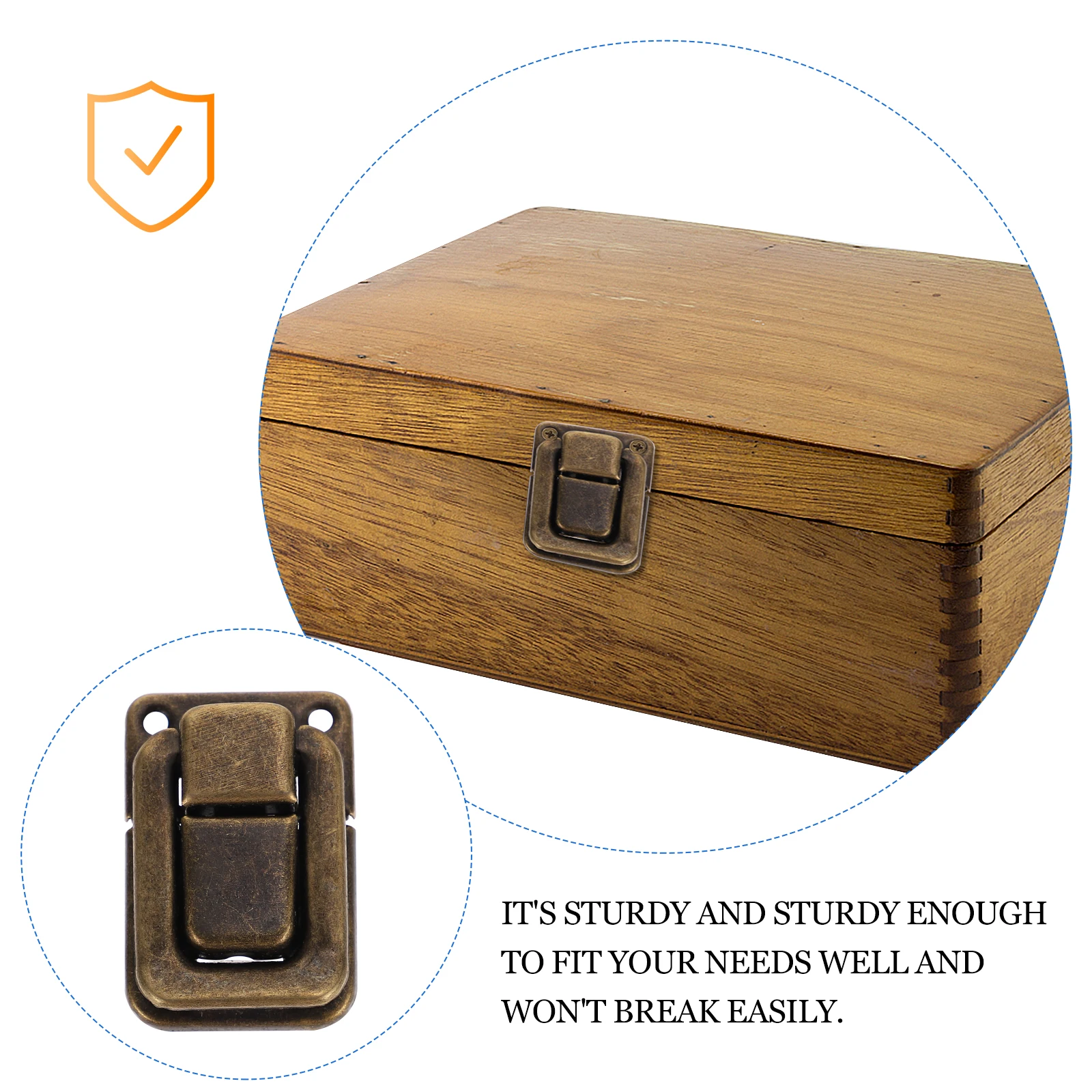 

30 Pcs Gift Box Vintage Decorative Latch Hasp Buckle Lock Jewelry Boxes Retro Iron Hasps Wooden