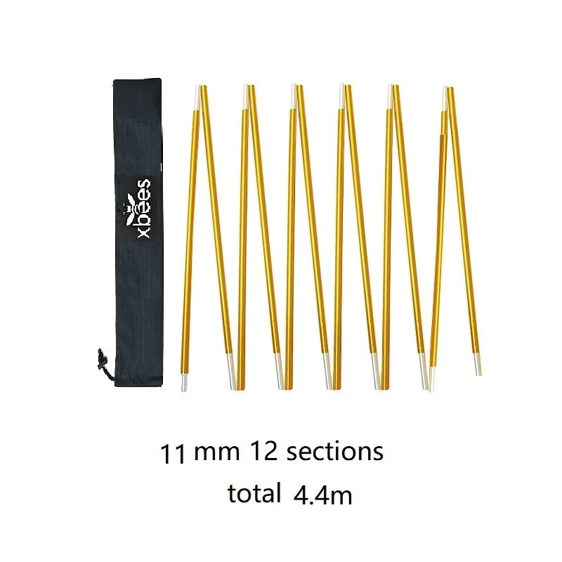 1 stücke Xbees Zelt Pole 8,5/9,5/11mm Camping Aluminium Legierung Zelt Pole 360/400/440CM Camping Wesentliches Zubehör