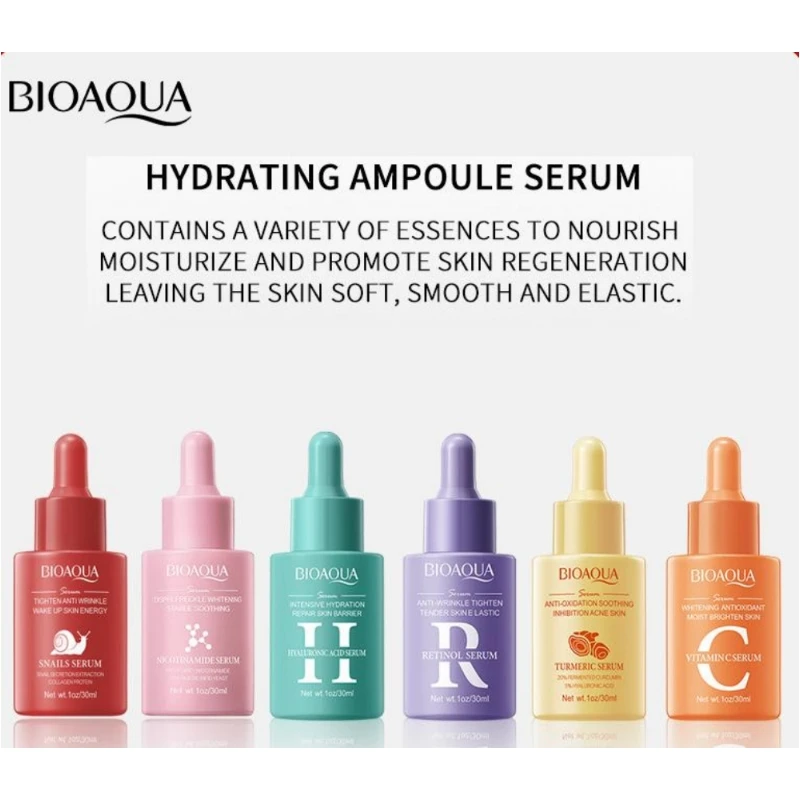 BIOAOUA Retinol Niacinamide Hyaluronic Acid Moisturizing Face Serum Vitamin C Brighten Hydrating Firming Skin Skin Care 30ml