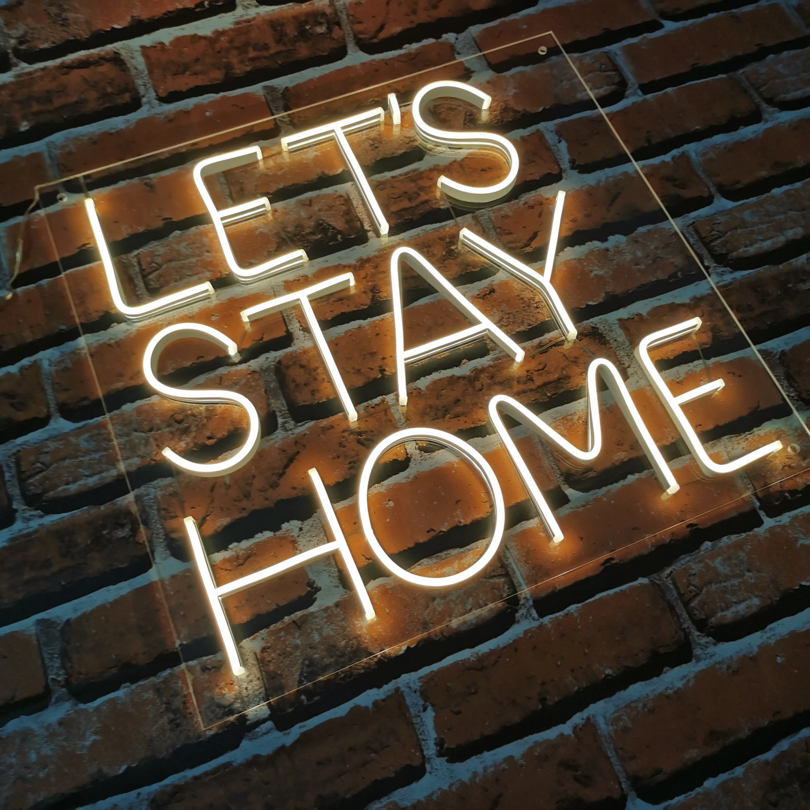 Lets Stay Home Custom Neon Sign LED Wall Decor for Room BAR Store Cafe Decoration Background Neon Lights Lamps