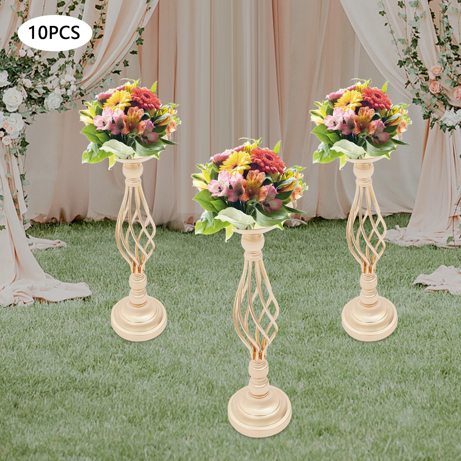 Gold Table Candle Holders Set for Wedding Decor