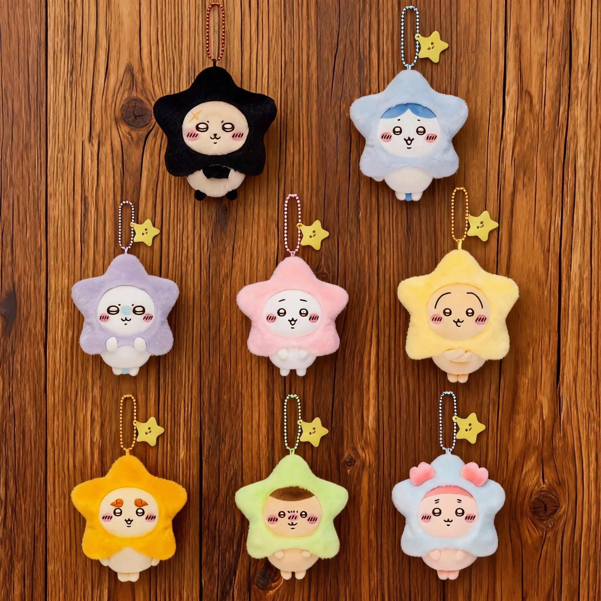 Chiikawa متمنيا ستار سلسلة دمى اللعب أكياس المعلقات الفراء اكسسوارات لطيف الهدايا ألعاب الفراء في المخزون Nagano Momonga Usagi
