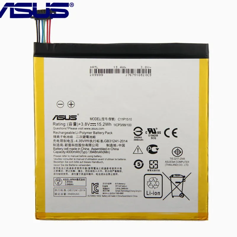 100% Original High Capacity C11P1510 Tablet Battery For ASUS ZenPad S 8.0 Z580CA 4000mAh +Tools Kits