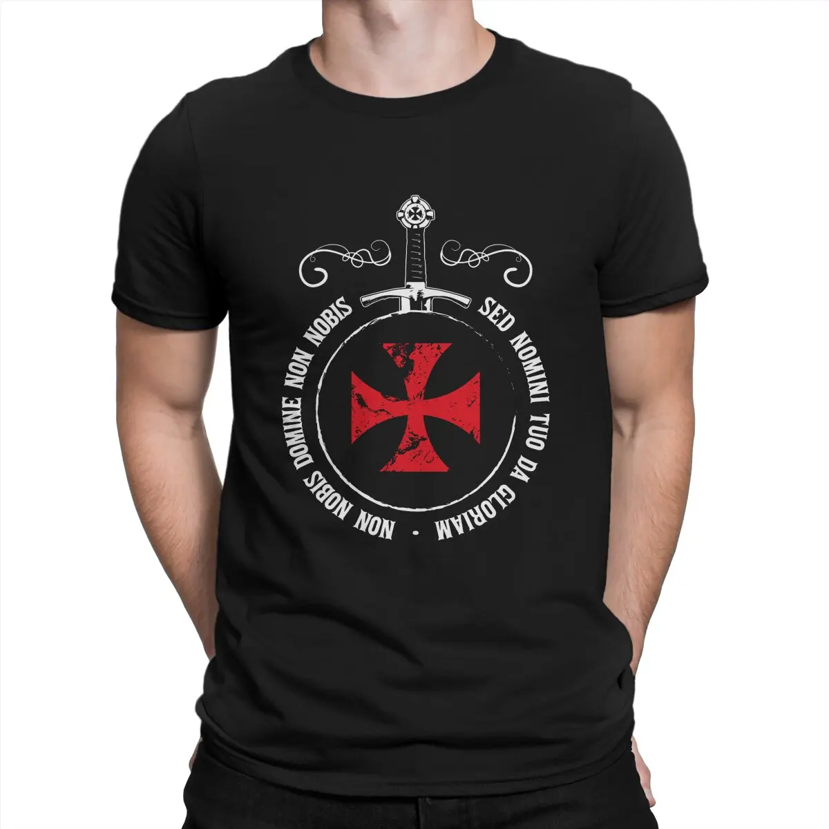 The Knights Templar T Shirts Men\'s  Cotton Vintage T-Shirt Round Neck Freemasonry Tee Shirt Short Sleeve Tops Gift Idea