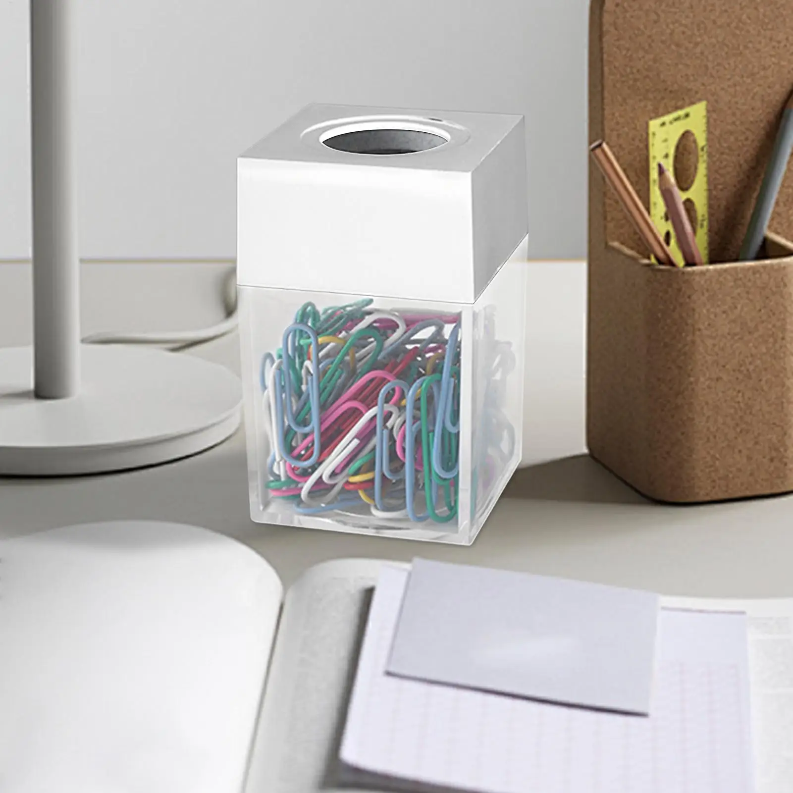 Paper Clip Dispenser Paper Clip Magnetic Holder Transparent Paper Clip Dispenser Holder Paperclip Dispenser Organizer Box